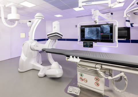 Building on the award-winning Allia platform for image guided therapies, GE HealthCare's new Allia IGS Pulse was designed to improve workflow for the diagnosis and treatment of cardiovascular diseases in interventional cardiology. (Photo: Business Wire)
