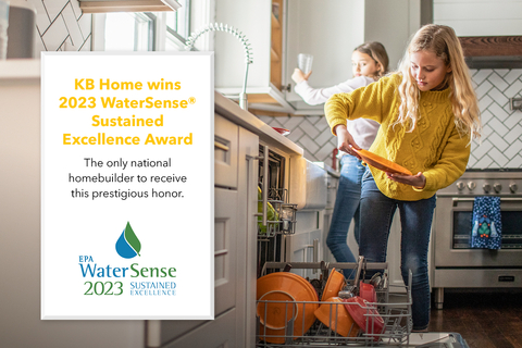 KB Home wins 2023 WaterSense Sustained Excellence Award, the only national homebuilder to receive this prestigious honor. (Graphic: Business Wire)