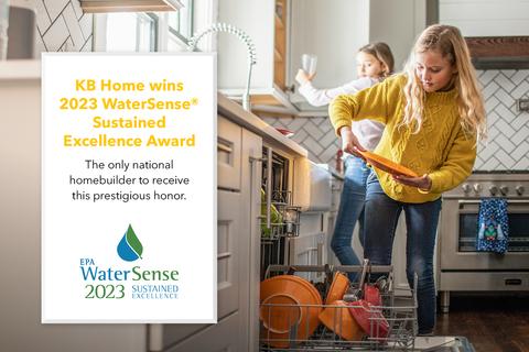 original KB Home wins 2023 WaterSense Sustained Excellence Award, the only national homebuilder to receive this prestigious honor. (Graphic: Business Wire)