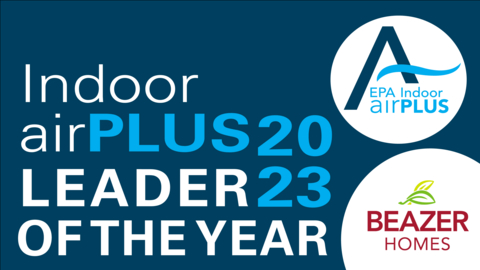 Beazer Homes was named the 2023 Indoor airPLUS Leader of the Year (Graphic: Business Wire)