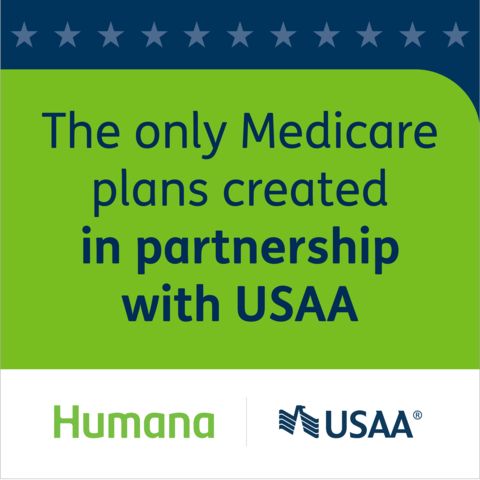 For the first time, all of Humana’s veteran-focused Medicare Advantage plans are now co-branded as Humana USAA Honor plans and will be available to more beneficiaries in more locations for the 2024 plan year. Humana USAA Honor plans are available to anyone eligible for Medicare, including veterans’ spouses, but they are designed in a way that may work alongside the benefits a veteran receives through VA health care. (Graphic: Business Wire)