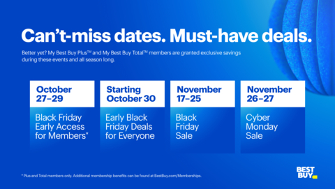 Best Buy Reveals Holiday Calendar, Early Black Friday Deals for Everyone Start Oct. 30 (Photo: Business Wire)