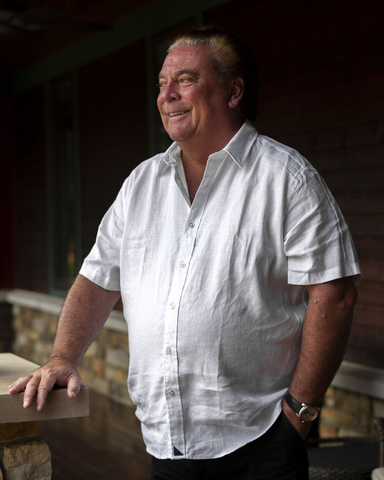 James P. Bouchard outside his Michigan home in August 2023 (photo source: Wall Street Journal).