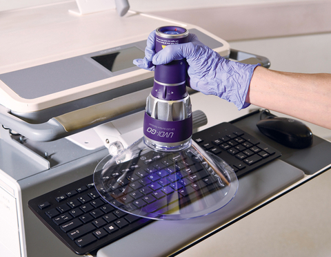 The new UVDI-GO UV LED Surface Sanitizer inactivates C.difficile spores in  only20 seconds from 4" (10.2 cm) away (Photo: Business Wire)