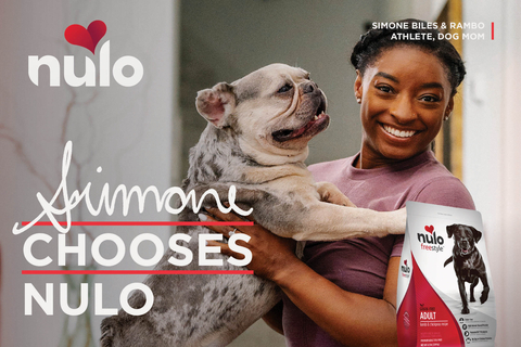Simone Biles and her French Bulldogs team up with Nulo pet food on a new national campaign to "Fuel Incredible" moments. The campaign celebrates the special bond between parents and their pets and highlights Nulo’s mission to fuel a pet nutrition upgrade. Biles will front the campaign in her role as the newest ambassador for the Nulo brand. (Photo: Business Wire)