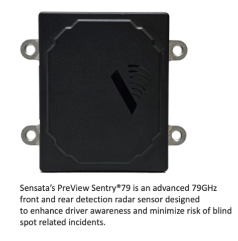 Sensata's PreView Sentry®79 is an advanced 79GHz front and rear detection radar sensor designed to enhance driver awareness and minimize risk of blind spot related incidents. (Photo: Business Wire)