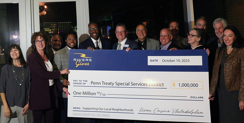 Rivers Casino Philadelphia, in collaboration with local elected officials and community leaders, presented the Penn Treaty Special Services District with $1 million to support ongoing reinvestment in the community. (Photo: Business Wire)