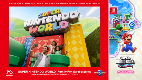 To celebrate the launch of Super Mario Bros. Wonder, My Nintendo members can enter for a chance to win a trip to Universal Studios Hollywood, where they can experience the excitement of SUPER NINTENDO WORLD. (Photo: Business Wire)