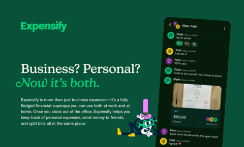 “Expensify is now the financial superapp for your work and personal life, all based atop chat,” says David Barrett, founder and CEO of Expensify. (Graphic: Business Wire)