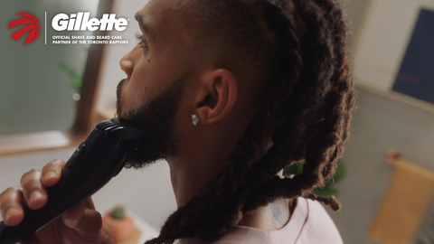 Toronto Raptors guard, Gary Trent Jr., styles his beard with the official Trimmer of the Toronto Raptors by King C. Gillette (Graphic: Business Wire)