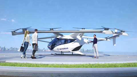 SkyDrive’s all-electric, vertical take-off and landing aircraft (Graphic: Business Wire)