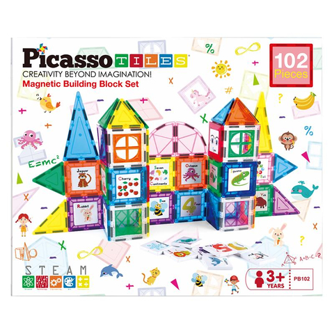 PicassoTiles 102-Pc. Magnetic Tile Construction Play Set (Graphic: Business Wire)