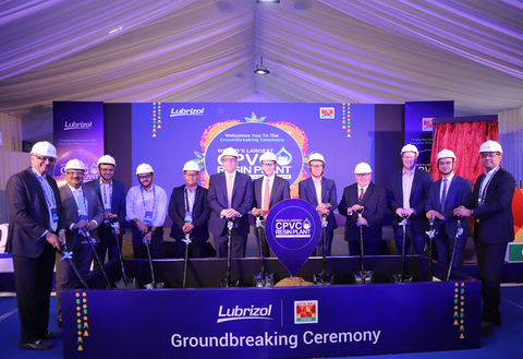 original Lubrizol and Grasim Industries Limited break ground on world’s largest CPVC resin plant, improving access to clean, safe drinking water for residents in India and across the globe. (Photo: Business Wire)