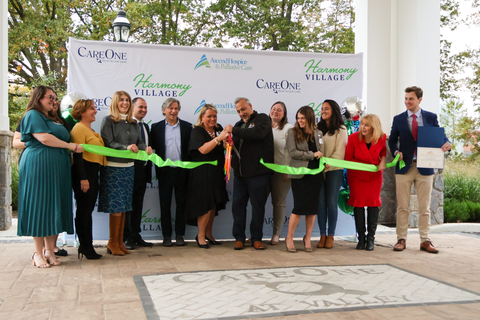 The CareOne team, led by CEO Daniel Straus, is joined by members of the Westwood Town Council and Congressman Josh Gottheimer's office to celebrate the opening of Harmony Village at CareOne Valley on October 18th. (Photo: Business Wire)