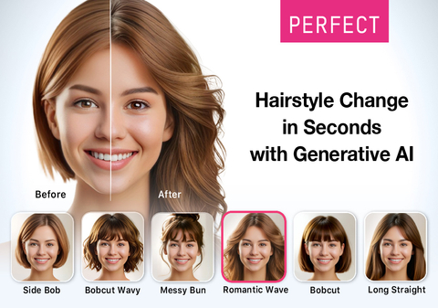 Perfect Corp. Unveils Unique Generative AI Technology for Hairstyling in YouCam Makeup App with World’s Most Advanced Virtual Try-On Solution (Photo: Business Wire)