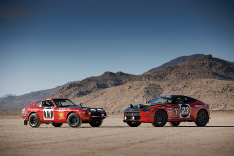 Nissan pays homage to its motorsports heritage with the Safari Rally Z Tribute built by Tommy Pike Customs and a replica Datsun 240Z Safari rally car at this year’s SEMA show. Celebrating a multi-decade legacy of rallying successes, the showcase vehicles will appear alongside other Nissan concepts and production models in the Las Vegas Convention Center West Hall, booth #52141, at the 2023 SEMA show, Oct. 31-Nov. 3. (Photo: Business Wire)