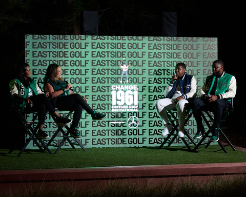 Monique Harrison, Head of Brand Marketing at Mercedes-Benz USA, and Erica Bolden, Head of DEI at Mercedes-Benz USA, join Eastside Golf Founder Olajuwon Ajanaku and Co-Founder Earl Cooper at the inaugural Eastside Golf Invitational in San Diego to kick off the partnership. (Photo Credit: Courtesy of Eastside Golf )