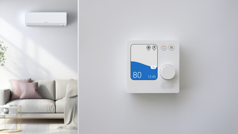 UEI announces its launch of a new thermostat designed for the US market based on UEI’s Comfort Line of Climate Control solutions. Universal Electronics worked to implement METUS’ IT protocol and other requirements into the new Simple Ductless Wired (SDW) controller. The controller’s adapter conveniently plugs into indoor unit control boards. The SDW controller, which will be sold exclusively through METUS distributors, features a small form factor, a backlit 2.8" color display, and boasts an intuitively-designed and familiar dial knob for temperature control and direct function keys for Mode and Fan control. (Photo: Business Wire)