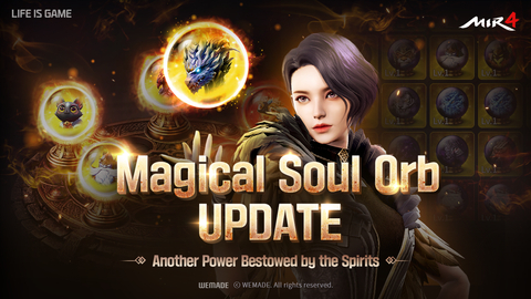 Wemade actualizó el nuevo contenido de crecimiento Orbe de alma mágica para su exitoso MMORPG MIR4. Los Orbes de alma mágica son objetos que aumentan las estadísticas y las habilidades de combate de los personajes. (Gráfico: Wemade)