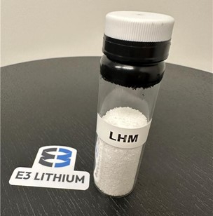 Lithium Hydroxide Monohydrate Produced from E3 Lithium’s Brines (Photo: Business Wire)