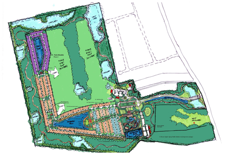 Dream Outdoor Resort Callahan will feature a golf course, splash park, and tiny home rental cottages. (Graphic: Business Wire)