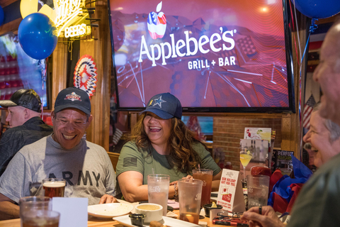 On Saturday, November 11 in celebration of Veterans Day, Applebee’s will give thanks to all Active Duty Military, Veterans, Reserves and National Guard that dine in-restaurant with a complimentary full-size entrée from an exclusive menu created just for them. (Photo: Business Wire)