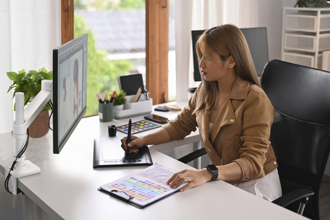 Ergotron NX Monitor Arm brings sleek design and functionality to home, office, and retail environments with space and budget constraints. (Photo: Business Wire)