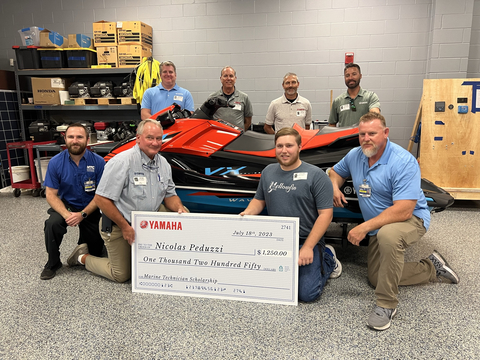 original Yamaha Marine Scholarship recipient at Manatee Technical College, Nicholas Peduzzi, is working to become a certified Yamaha Marine Technician. (Photo: Business Wire)