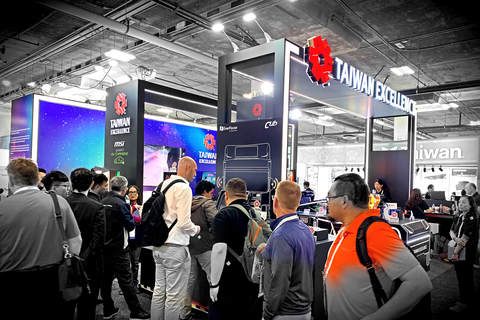 Attendees exploring the Taiwan Excellence Pavilion at AAPEX 2023, located at Booth # J10224, where cutting-edge automotive innovations from 12 top Taiwanese brands are on display. (Photo: Business Wire)