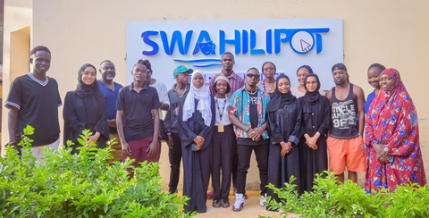 Pictured here is a group of participants in a youth hub run by the Swahilipot Hub Foundation in Mombasa, Kenya. Swahilipot Hub is a nonprofit organization that is part of the Global Opportunity Youth Network, helping young people in Mombasa develop careers and self-confidence and discover their passions through job training and youth-led programming. Photo Credit: Swahilipot Hub Foundation.