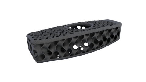 The WaveForm® L Lateral Lumbar Interbody System is designed for lateral lumbar interbody fusion (LLIF) procedures. The 3D-printed WaveForm L features a porous structure that prioritizes strength and stability to provide a robust fusion environment. (Photo: Business Wire)