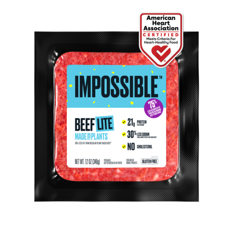 Impossible™ Beef Lite is now among a cohort of products that meet the American Heart Association’s robust, science-based nutrition criteria for heart-healthy foods. (Photo: Business Wire)