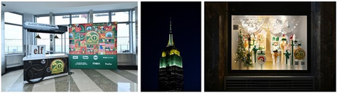 original The Empire State Building Partners with Warner Bros. Discovery to Celebrate the 20th Anniversary of New Line Cinema’s Holiday Classic “Elf” with a Tower Lighting, Special Film Screenings, and Observatory Décor (Photo: Business Wire)