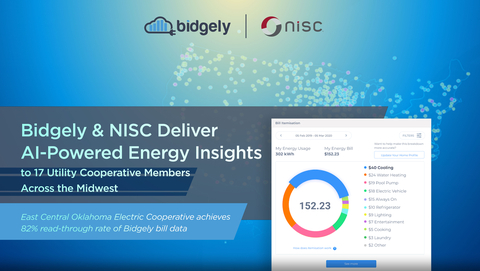 Partnership between Bidgely and NISC leverages energy insights from 750,000 meters to enhance customer engagement and satisfaction for utilities across the Midwest. (Graphic: Business Wire)