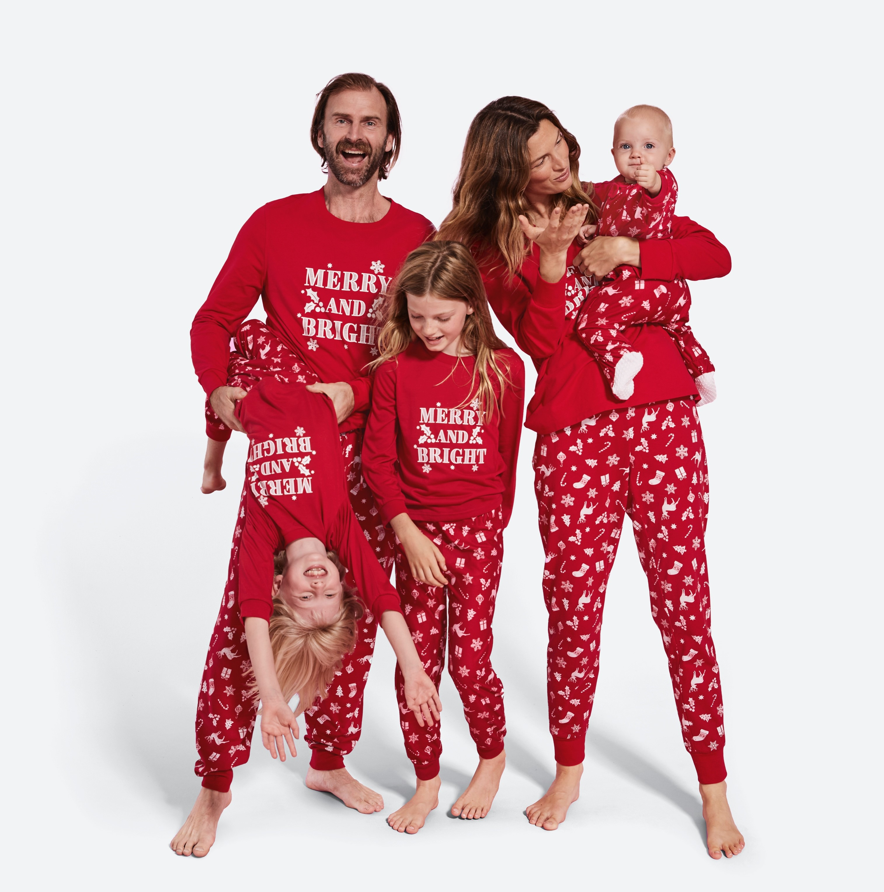 Macy's Matching Kids Size Small One Piece Family Pajamas Red Black