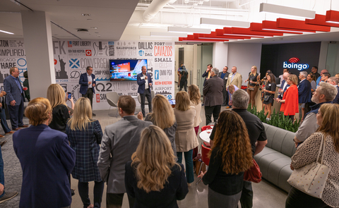 Regional leaders, community members, business partners and employees celebrate the grand opening of Boingo Wireless headquarters in Frisco, Texas. (Photo: Business Wire)
