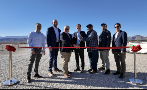 Officials from EDF Renewables, NV Energy, McCarthy and the Moapa Band of Paiute Indians celebrated the completion of the Arrow Canyon Solar+Storage project. (Photo: Business Wire)