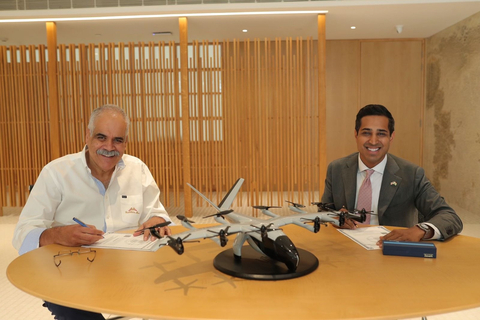 Signing ceremony at InterGlobe headquarters in New Delhi between Group Managing Director of InterGlobe, Rahul Bhatia, and Chief Commercial Officer of Archer Aviation, Nikhil Goel. (Photo: Business Wire)