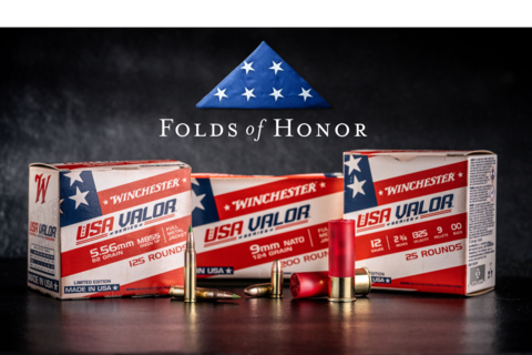 Winchester's USA Valor line of ammunition features the Folds of Honor logo on each box. (Photo: Business Wire)