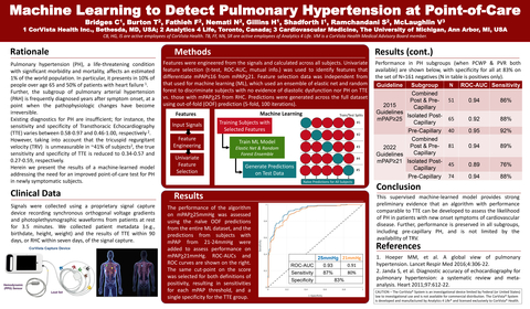 CorVista Health AHA Presentation--Machine Learning to Detect Pulmonary Hypertension at Point of Care. Presented by Dr. Charles Bridges. (Photo: Business Wire)