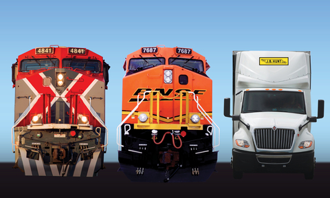 Scheduled to begin Jan. 1, 2024, a new intermodal service between BNSF, J.B. Hunt and GMXT will be one day faster than the existing service from Monterrey to Chicago. (Photo: BNSF)