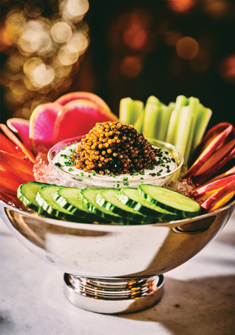 Vegetable Chips & Crème Fraîche with Caviar at the Champagne & Caviar Bar (Photo: Business Wire)