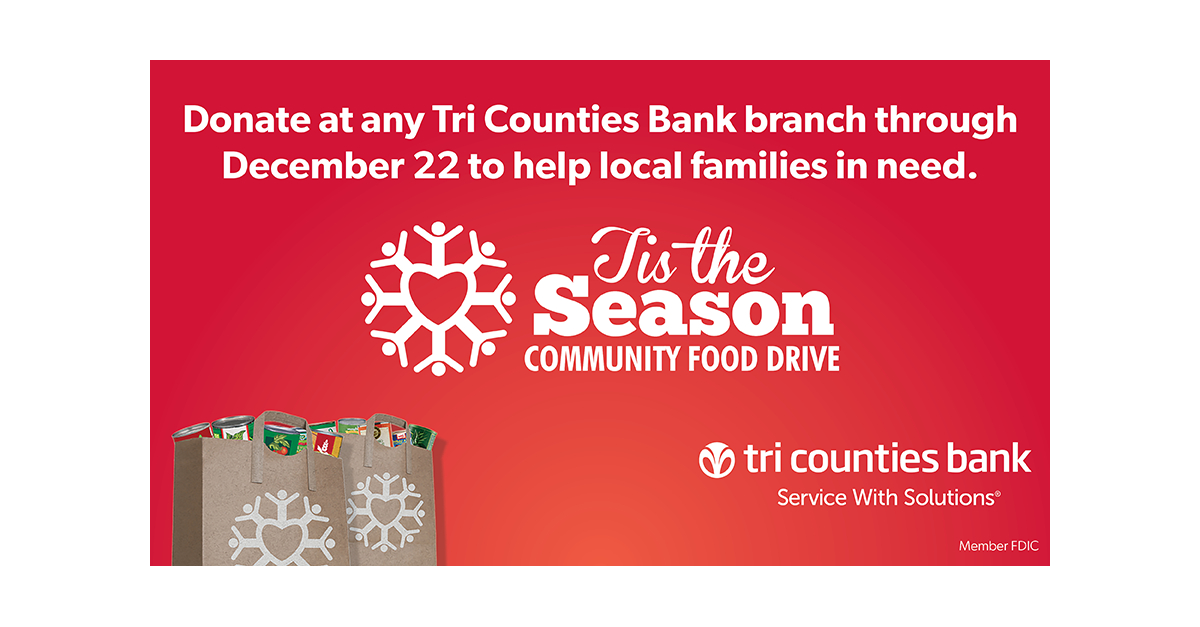 Tri Counties Bank Kicks Off Annual Food Drive in Support of The Salvation Army Business Wire