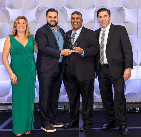 Celebrating excellence as Align's Vinod Paul and Chris Zadrima proudly accept the MSP of the Year award at the Channel Futures MSP 501 Awards Gala. This award highlights Align's dedication, innovation and unwavering commitment to providing award-winning Managed IT Services. (Photo: Business Wire)