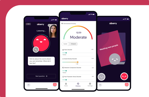 Aiberry's comprehensive anxiety screening includes assessments for five distinct anxiety disorders within Aiberry's innovative AI-powered platform. (Graphic: Business Wire)