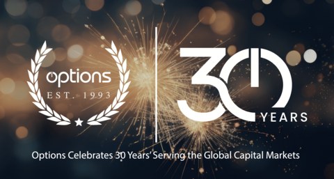 Options Technology today celebrates 30 years as the leading infrastructure and market data provider to the global capital markets. (Graphic: Business Wire)