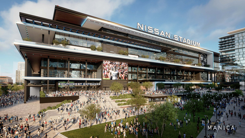 The Tennessee Titans and Nissan North America today have reached an agreement on a 20-year, exclusive naming-rights partnership that brands the new Titans home venue as ‘Nissan Stadium.’ This announcement further solidifies the partnership held between the Titans and Nissan since 2015. Slated for completion in 2027, the new Nissan Stadium will host Titans home games, Tennessee State University football games, concerts, large-scale events and other community events. (Photo: Business Wire)