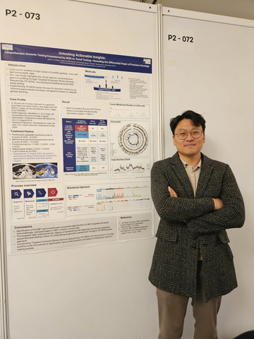 Dr. Kim in front of his poster at AACR-KCA. (Photo: Business Wire)