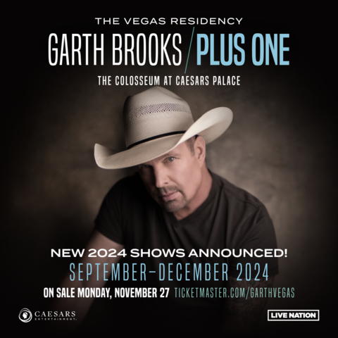 Caesars Entertainment and Live Nation Ask Garth Brooks to Add 18 New Dates in 2024 (Photo: Business Wire)