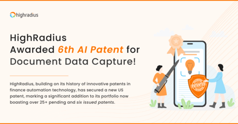 original HighRadius, building on its history of innovative patents in finance automation technology, has secured a new US patent, marking a significant addition to its portfolio now boasting over 25+ pending and six issued patents. (Graphic: Business Wire)